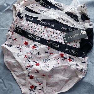 Nautica Navy, White & Red Logo Cotton Bikini Briefs